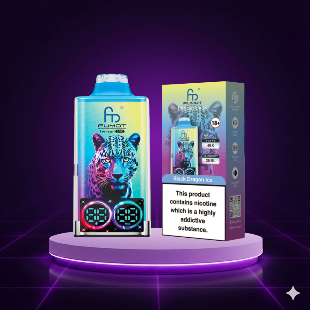 Jednorazówki - E papieros - Polska - Fumot - Leopard - 40K - Black Dragon Ice - Najtańsze